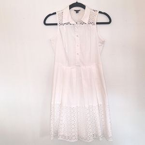 Ann Taylor, 0P, white sleeveless dress